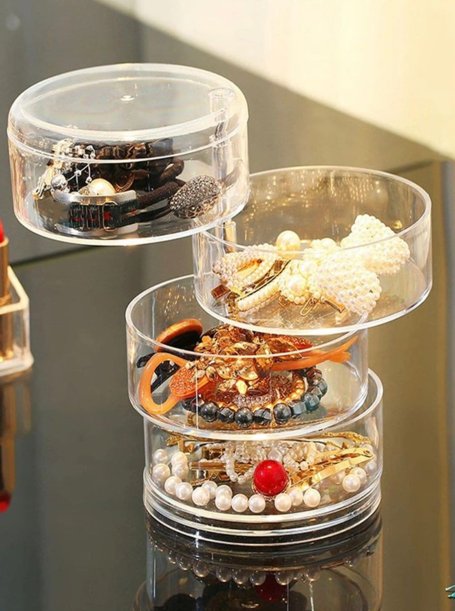 4 compartment 360 Degree Revolving Jewellery Organiser