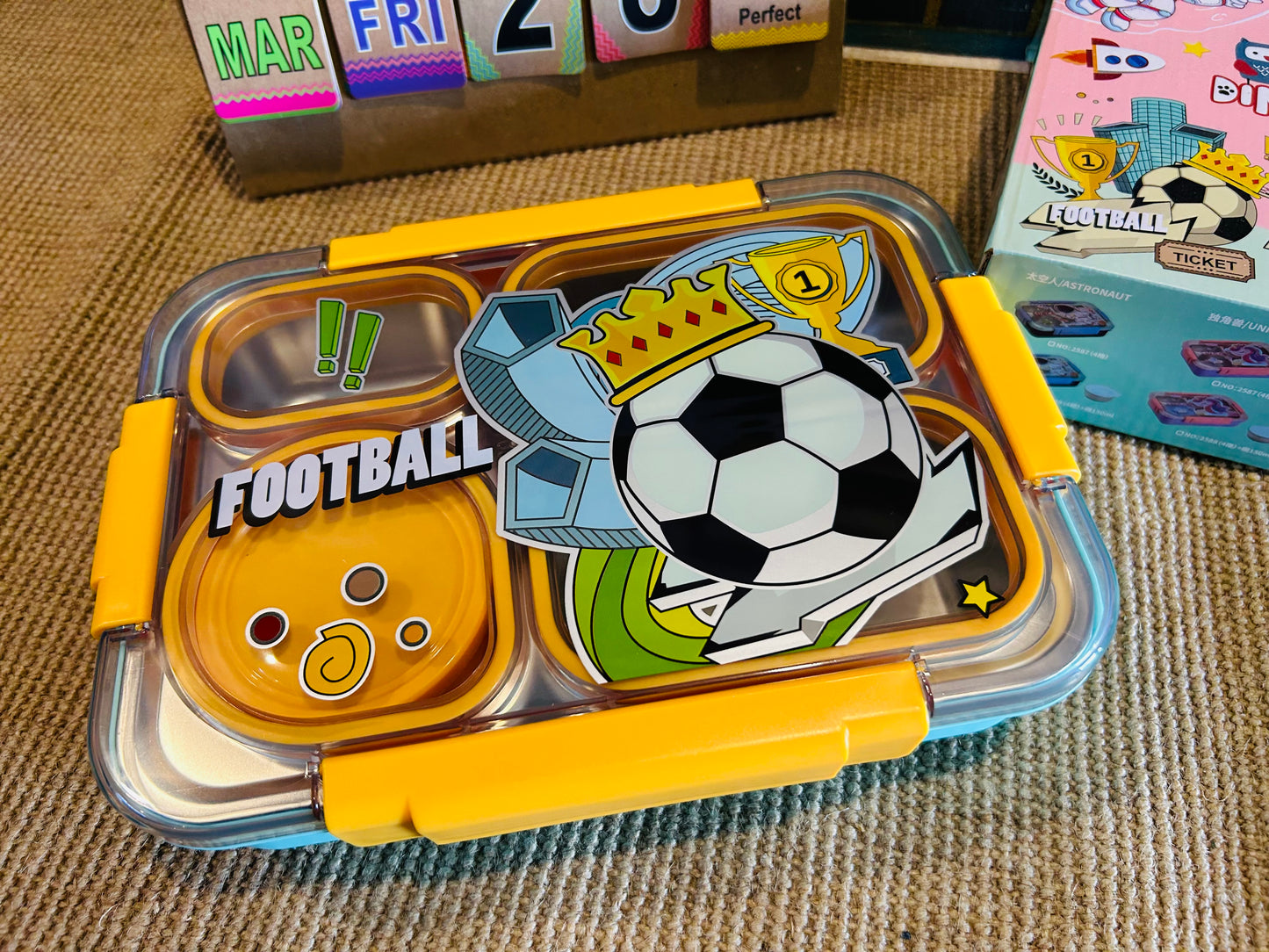 100% Leakproof and Spillproof Football Tiffin Box - 900+150ml