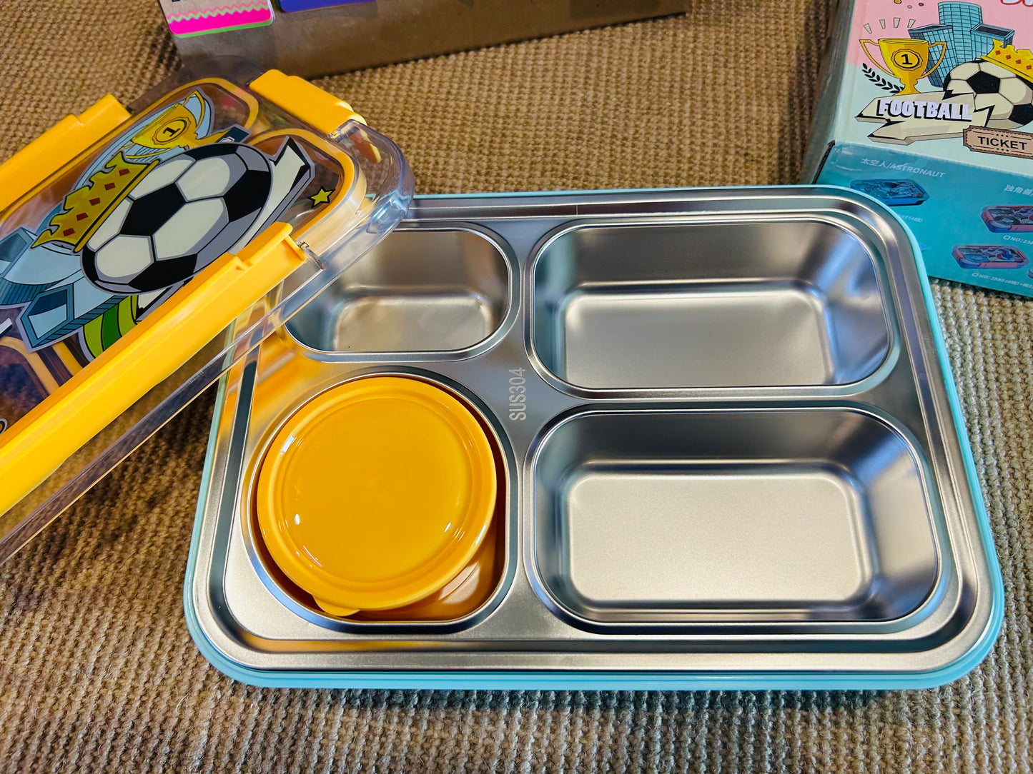 100% Leakproof and Spillproof Football Tiffin Box - 900+150ml
