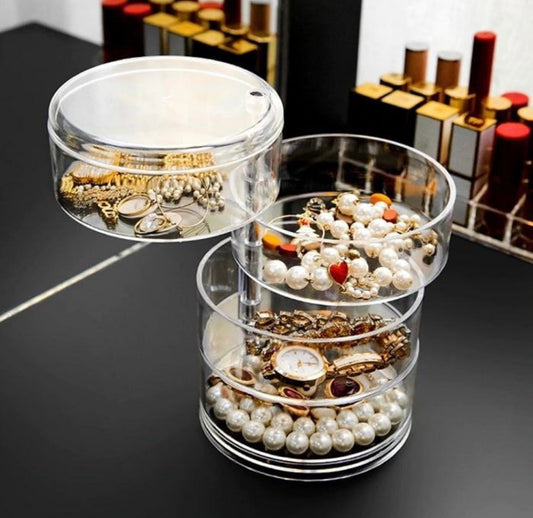 4 compartment 360 Degree Revolving Jewellery Organiser