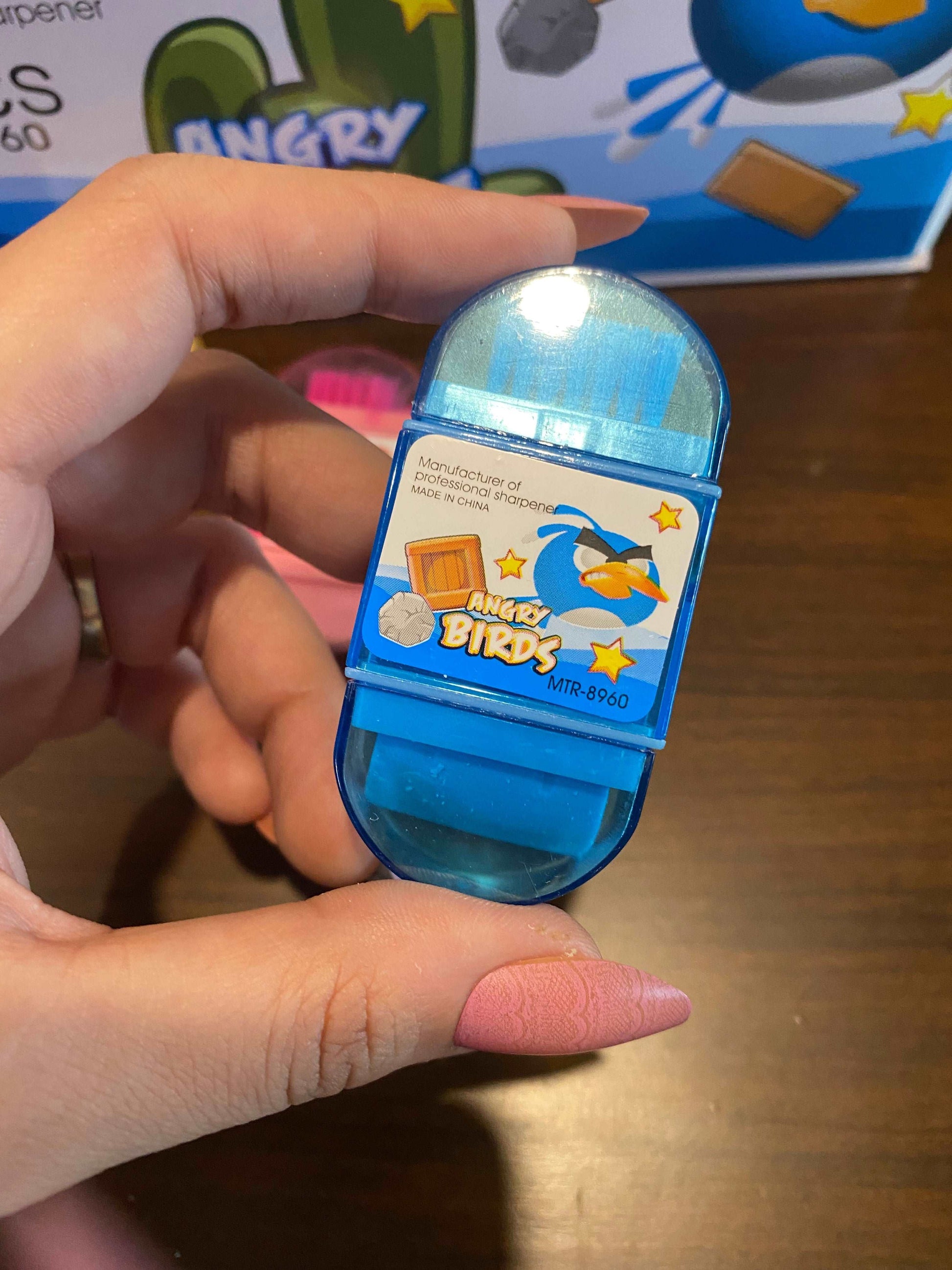 Angry Bird Sharpener Eraser With Brush