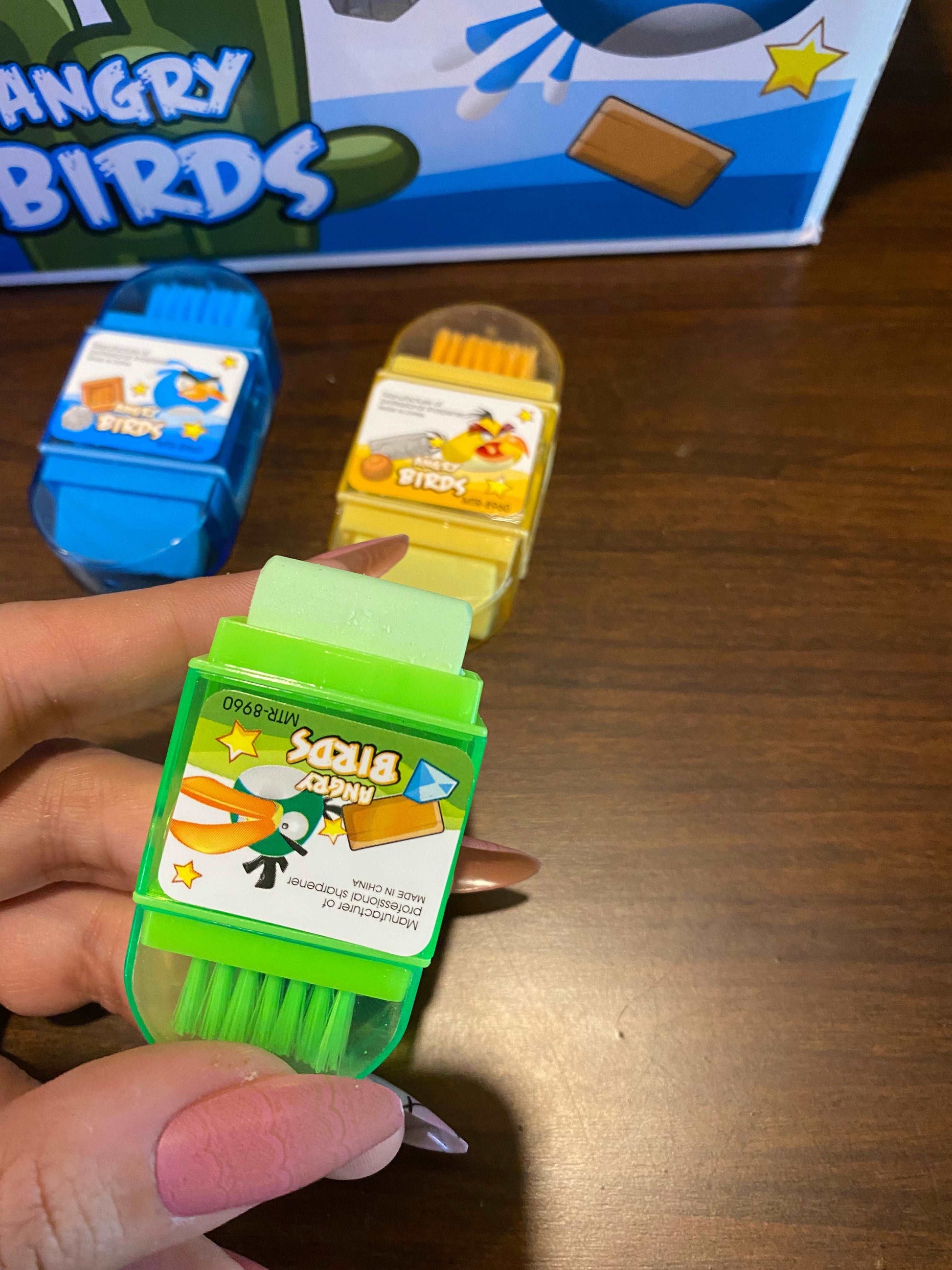 Angry Bird Sharpener Eraser With Brush