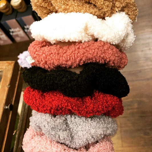 Teddy Towel Scrunchies - Pack of 2