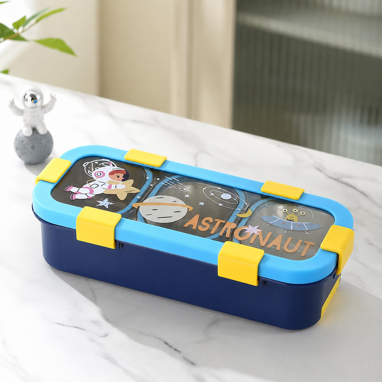 100% Leakproof and Spillproof 3 compartment Tiffin Box-600ml