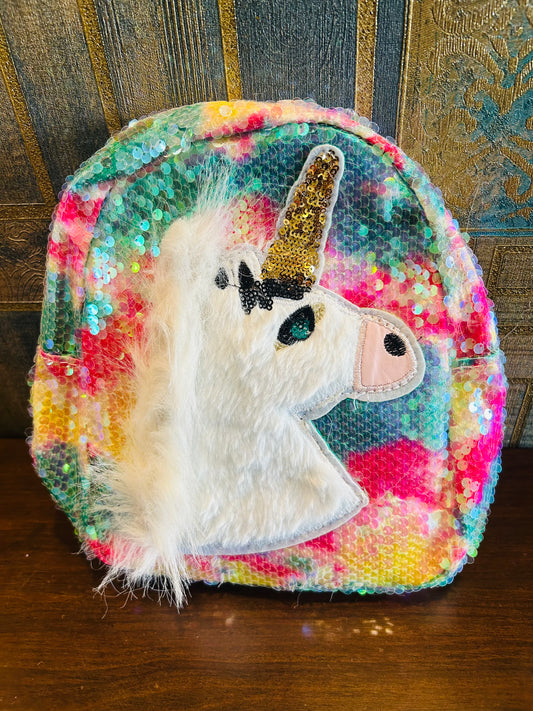 Sequin Fur Backpack