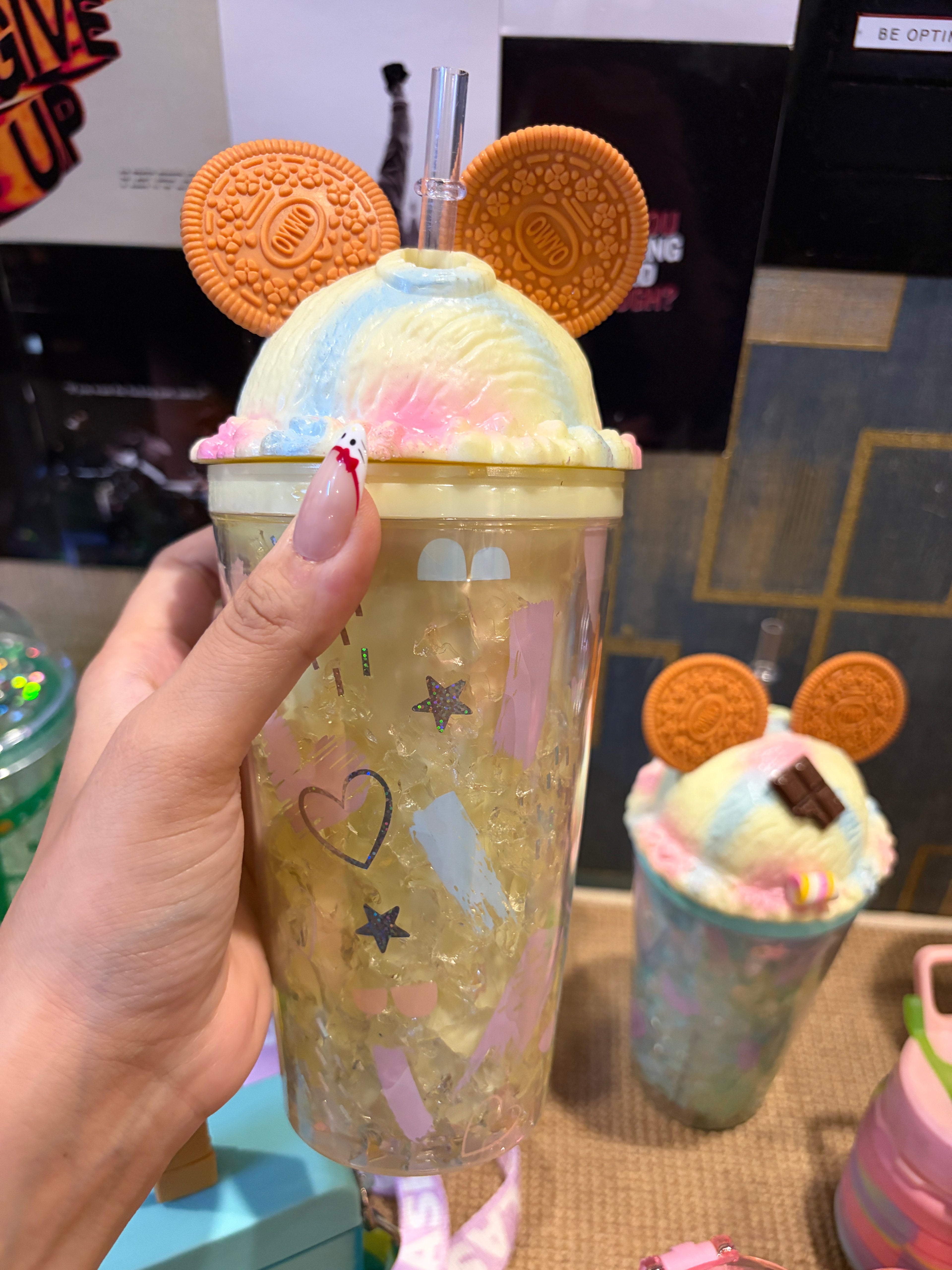 Kawaii Ice Cream Cookie Tumbler with Straw - 500ml