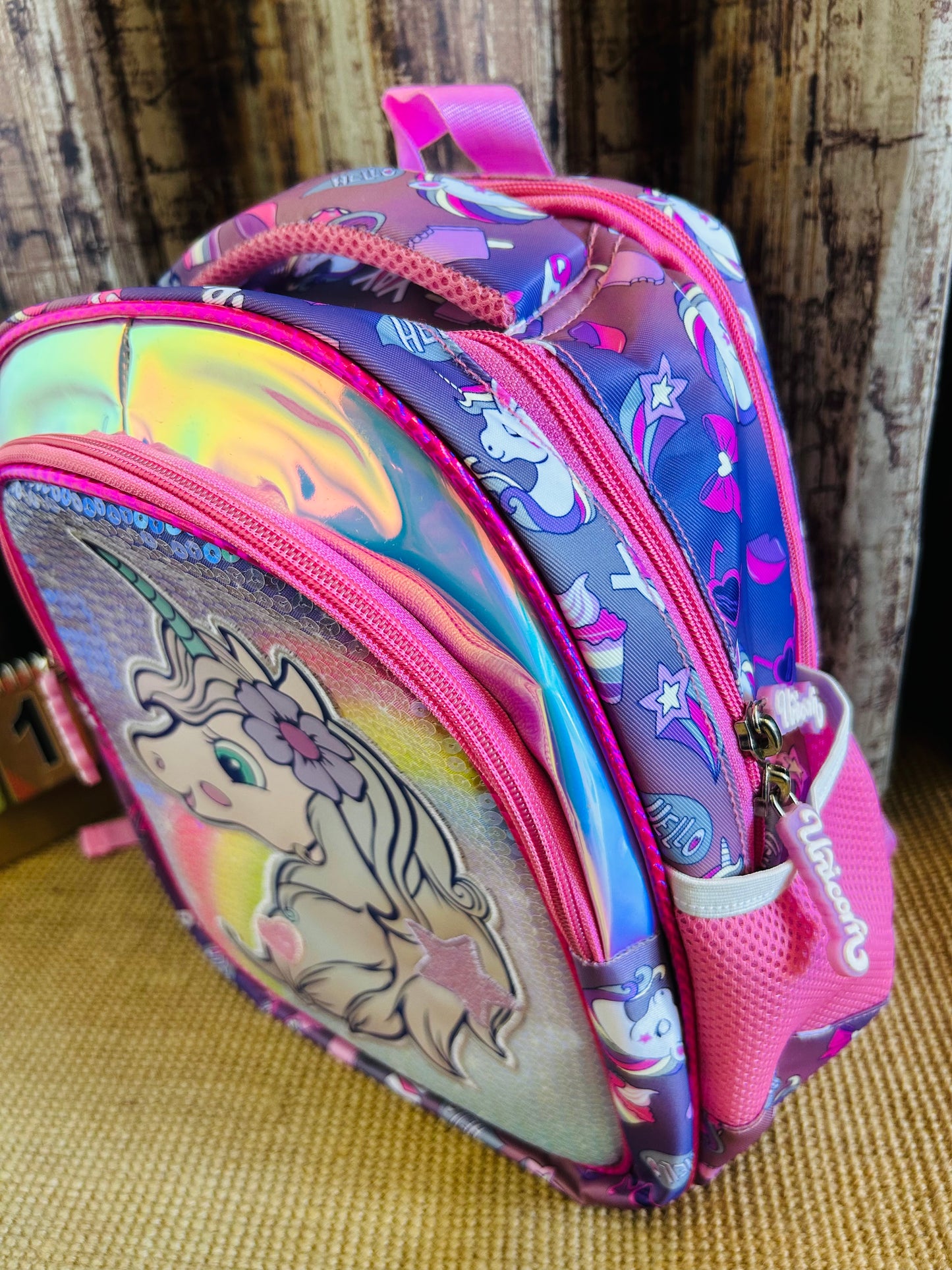 Unicorn Sequin School Bag - 13 Inch