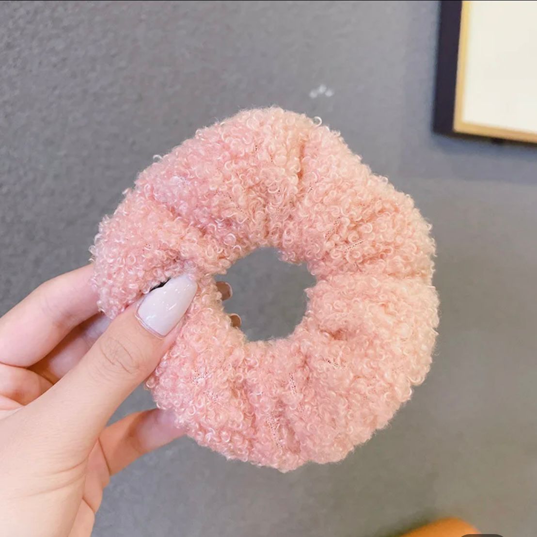 Teddy faux fur hair scrunchies