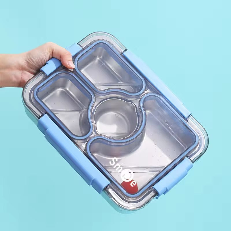 100% Leakproof and Spillproof Tiffin Box 4 Compartment - 950ml+80ml