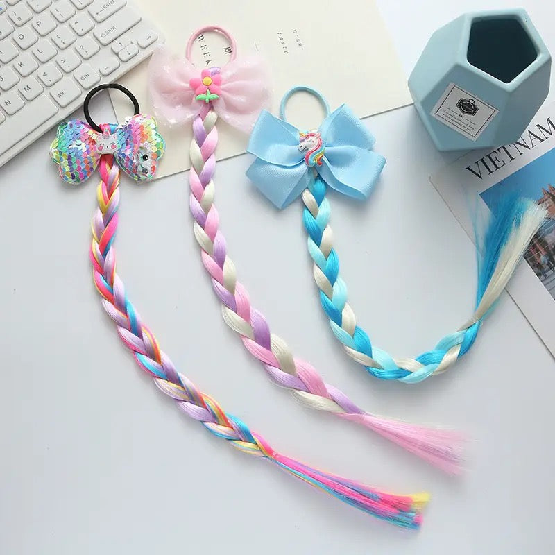 Girls Hair Braids Bow Tied Accessories