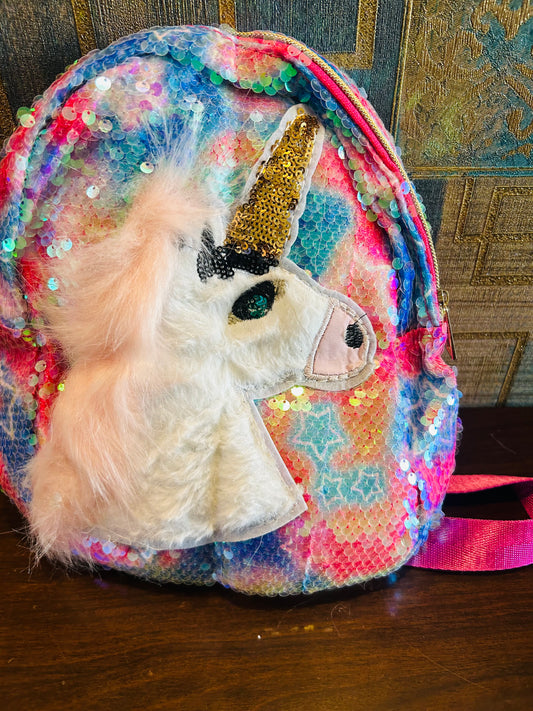 Sequin Fur Backpack