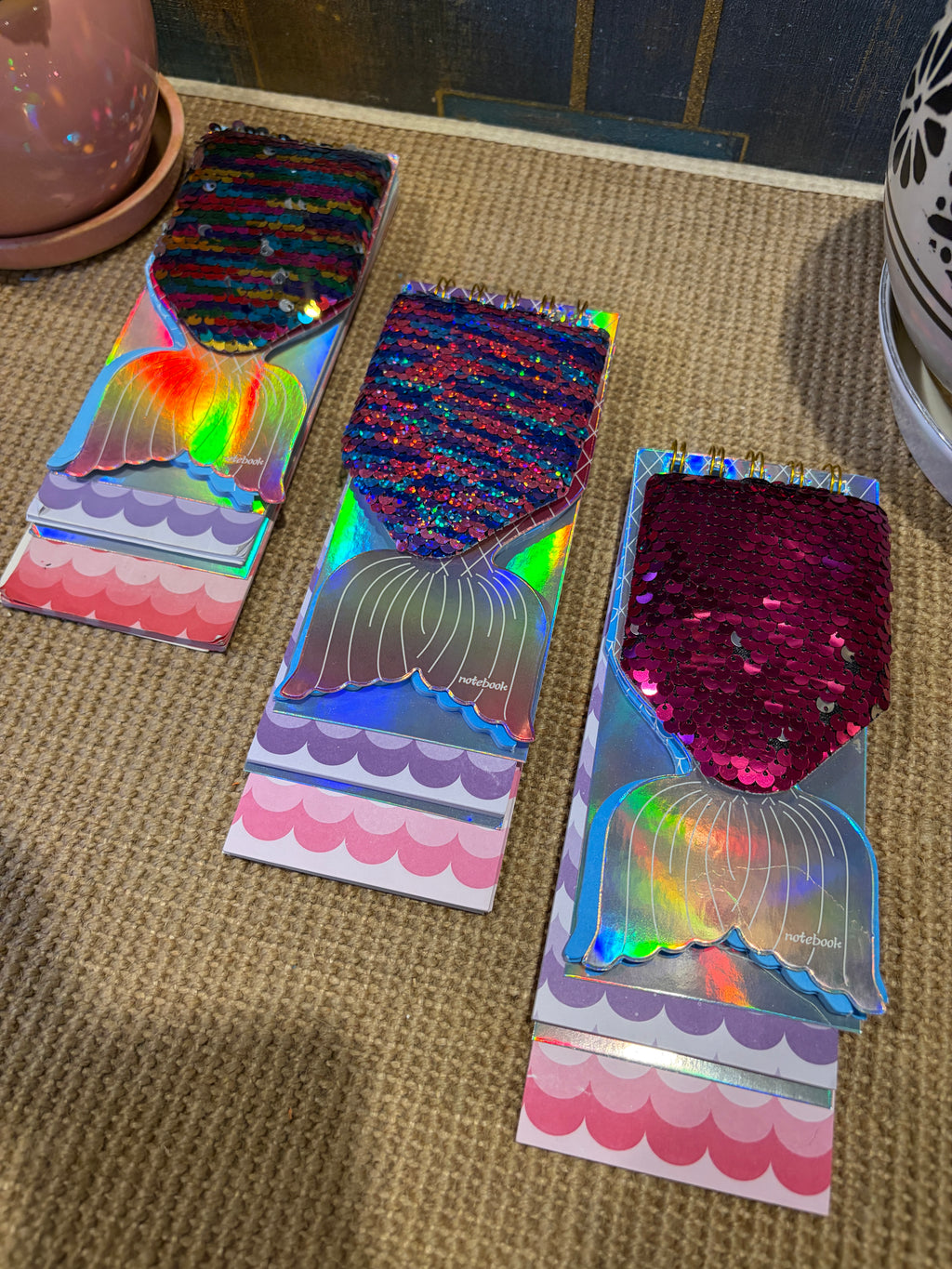 Mermaid Tail Flip Sequin Spiral Notebook