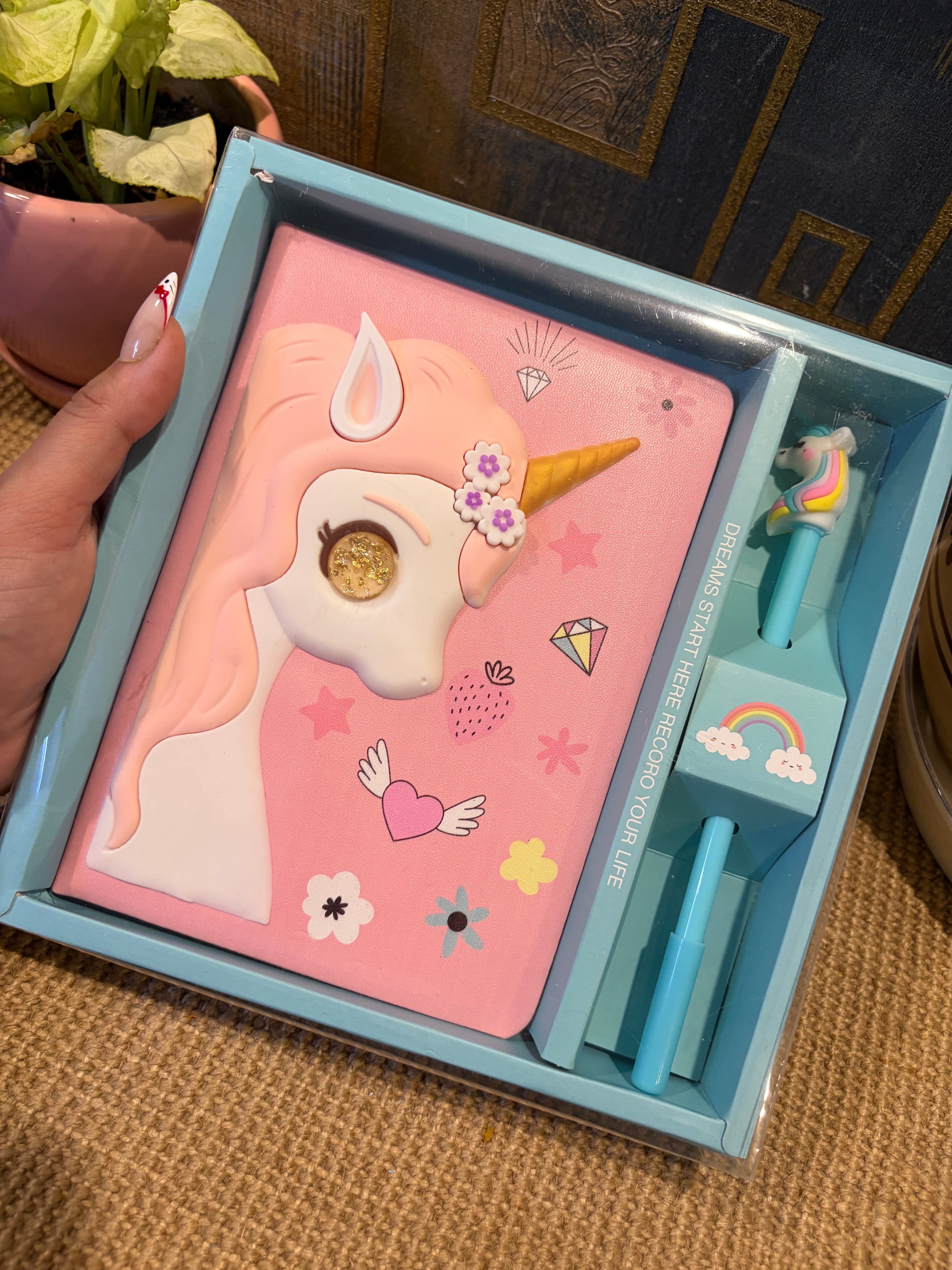 3D Unicorn Diary and Pen Set
