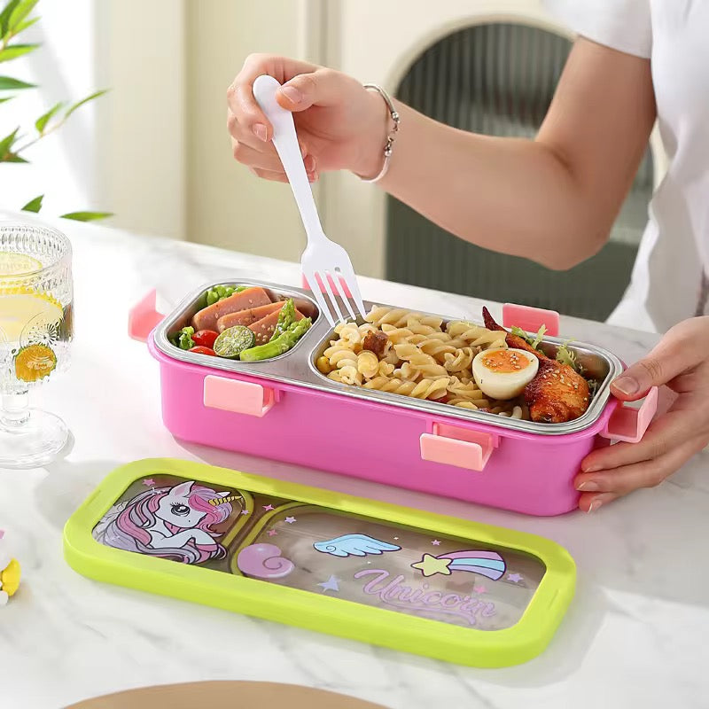 100% Leakproof and Spillproof 2 compartment Tiffin Box-600ml