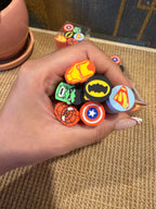 Superhero Mini Cylinder Erasers- Pack of 6
