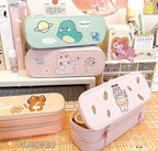 Pastel Double Layer Pencil Pouch