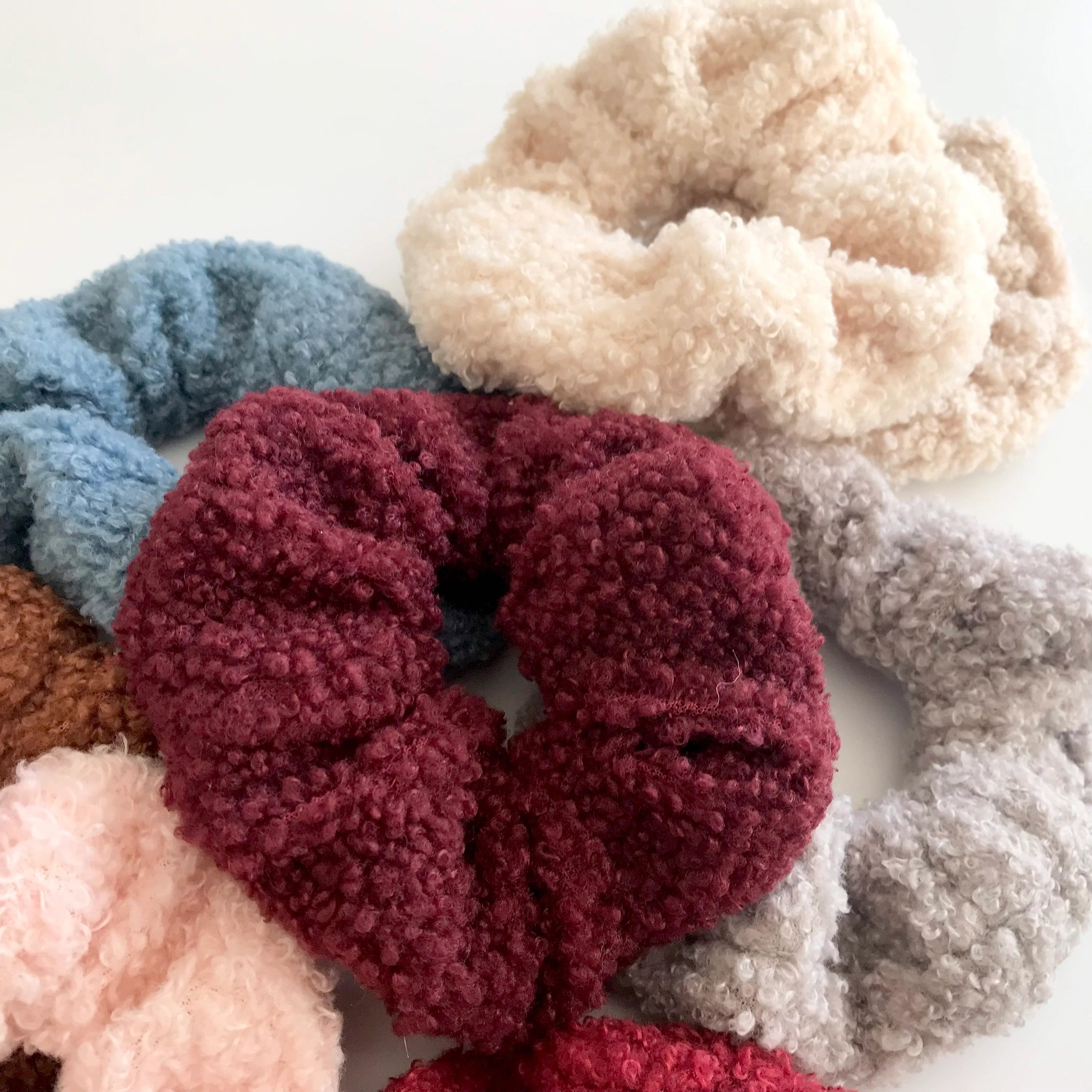 Teddy faux fur hair scrunchies