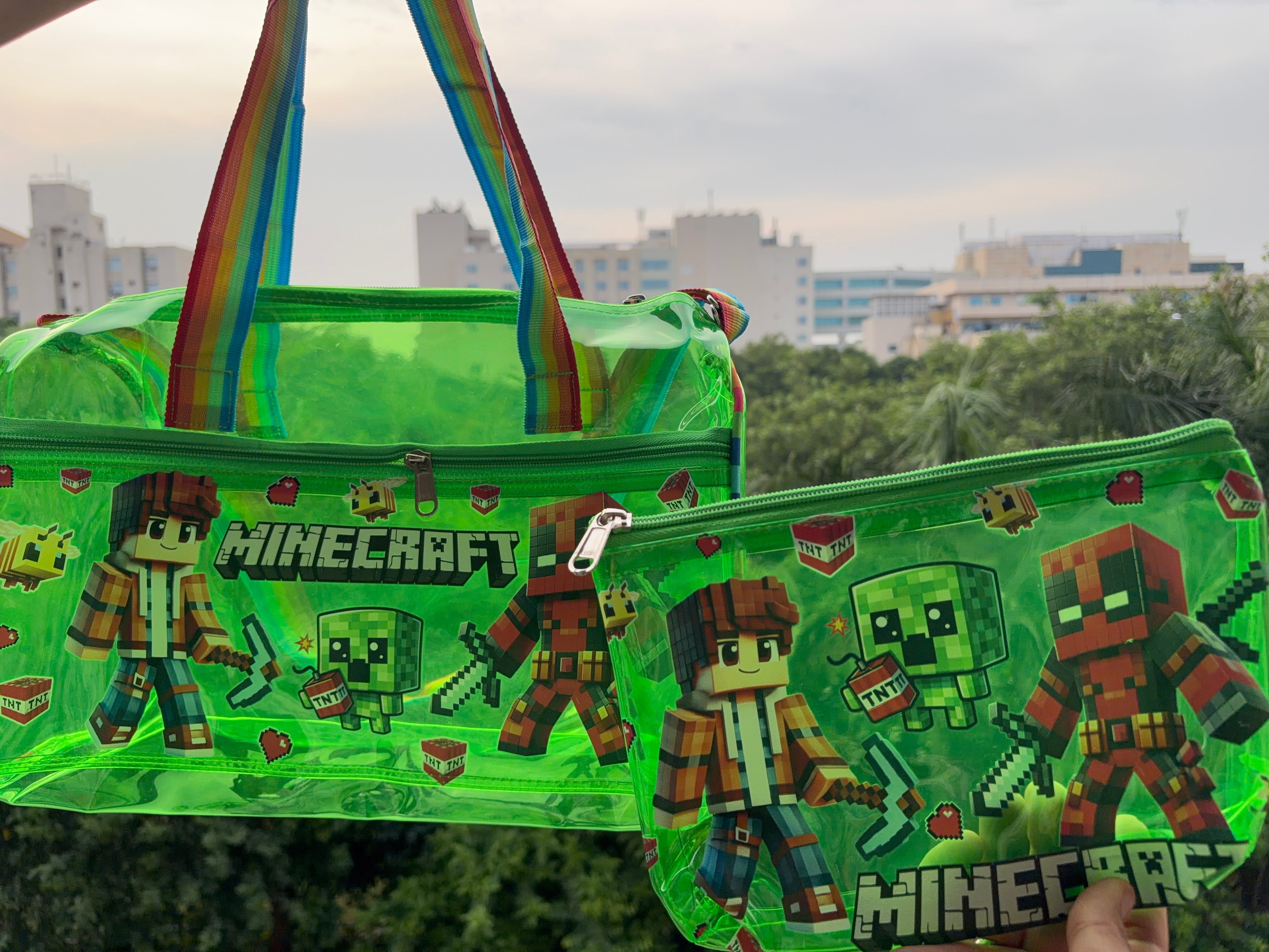 Transparent Jelly Duffle Bag With Pouch