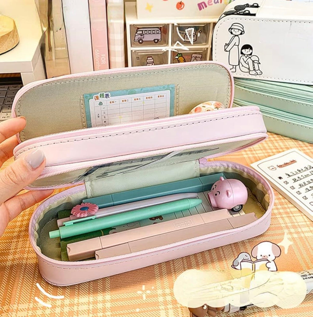 Pastel Double Layer Pencil Pouch