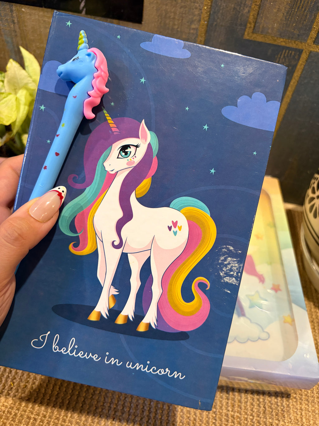 Unicorn Hardbound Notebook Gift Set with Unicorn Pen