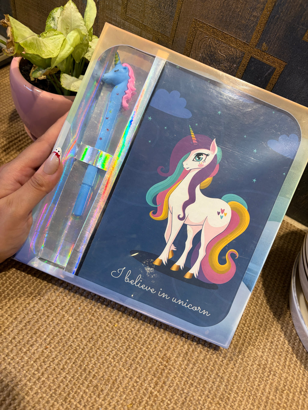 Unicorn Hardbound Notebook Gift Set with Unicorn Pen