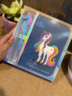 Unicorn Hardbound Notebook Gift Set with Unicorn Pen