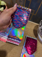 Mermaid Tail Flip Sequin Spiral Notebook