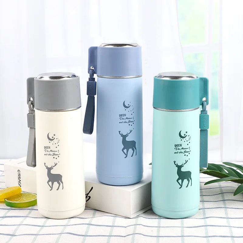 Deer Printed Glass Bottle