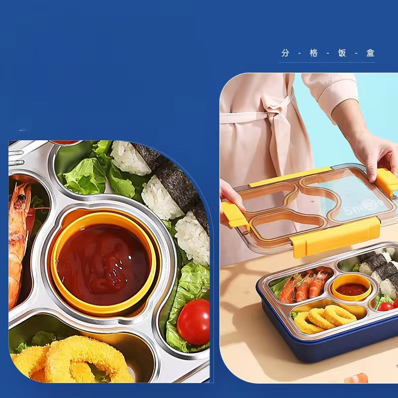 100% Leakproof and Spillproof Tiffin Box 4 Compartment - 950ml+80ml