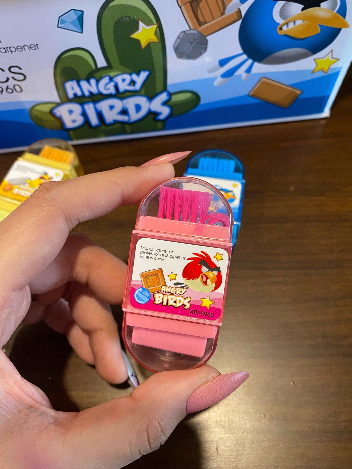 Angry Bird Sharpener Eraser With Brush