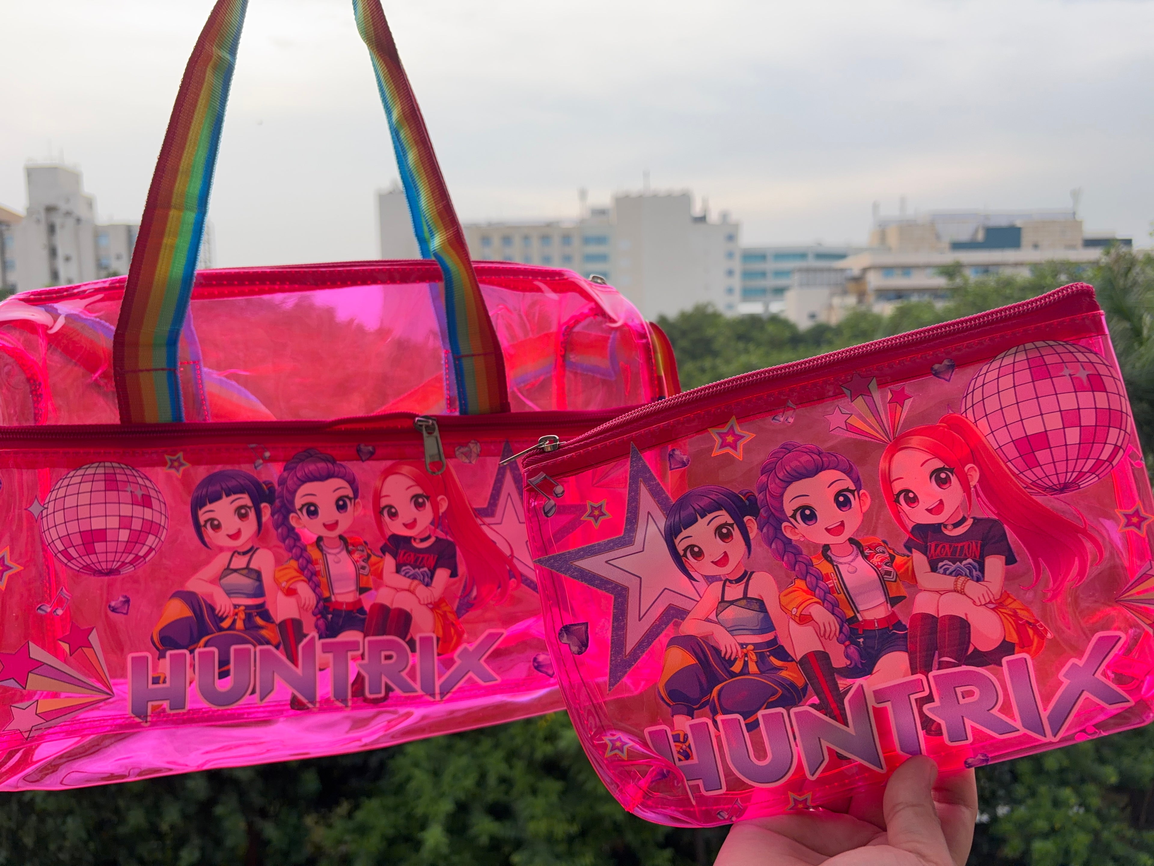 Transparent Jelly Duffle Bag With Pouch
