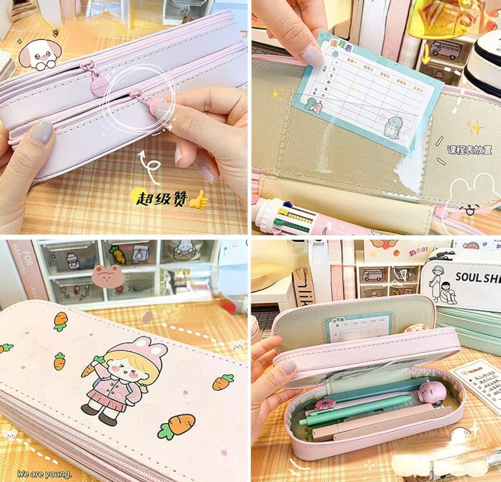 Pastel Double Layer Pencil Pouch