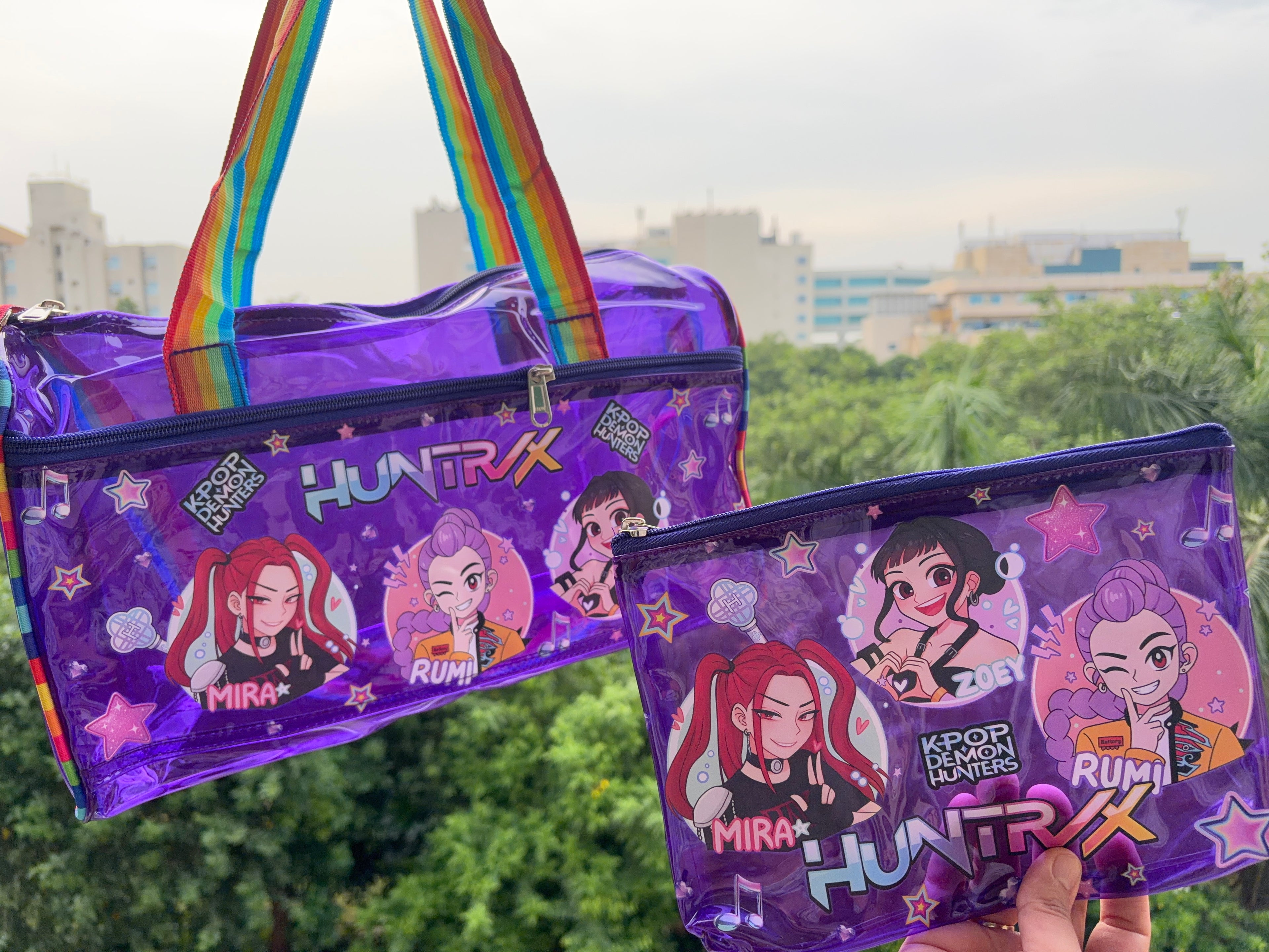 Transparent Jelly Duffle Bag With Pouch