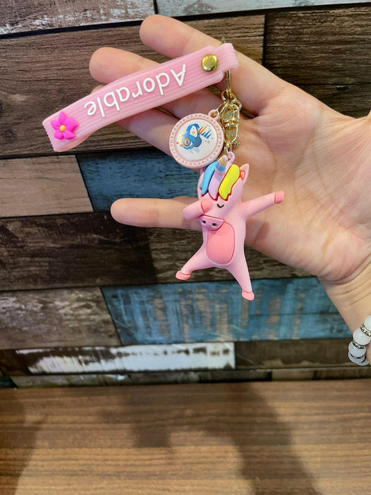 Dab Unicorn Keychain