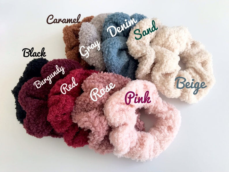Teddy faux fur hair scrunchies