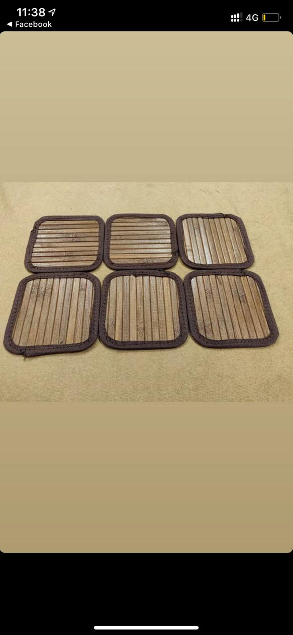 Ecofriendly Bamboo Coasters(Set of 6)