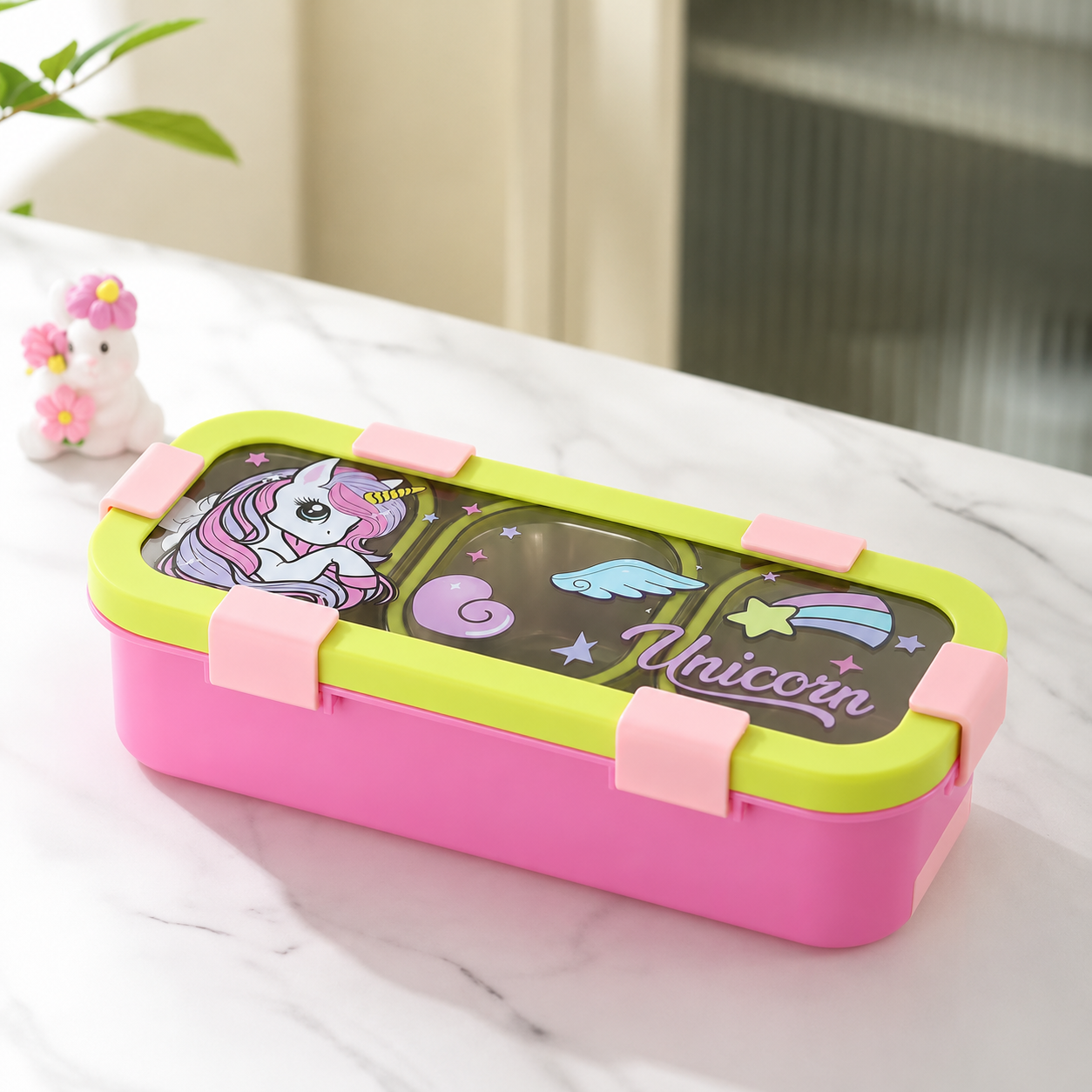 100% Leakproof and Spillproof 3 compartment Tiffin Box-600ml