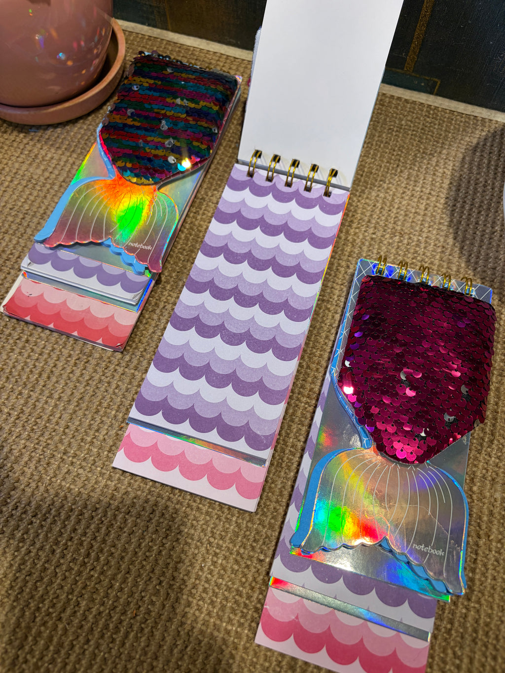 Mermaid Tail Flip Sequin Spiral Notebook