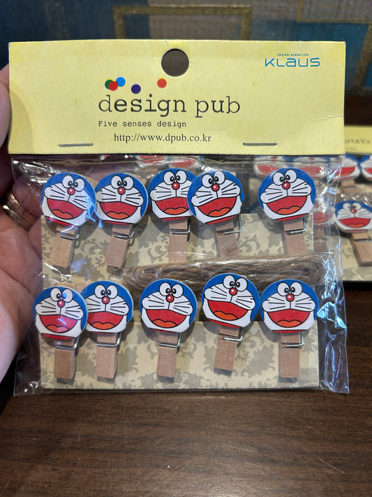 Doraemon Wooden Clips Set