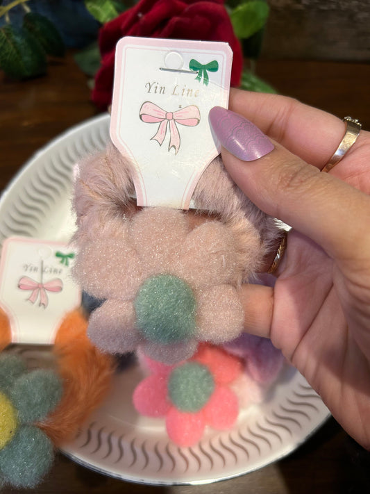 Flower Fur Rubber Band