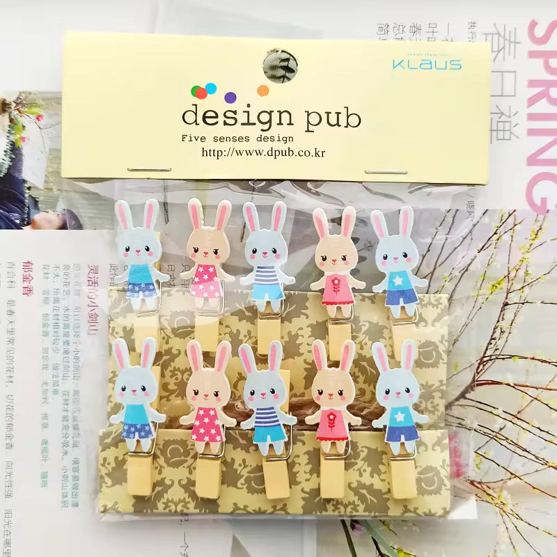 Cute Decorative Wooden Mini Clips / Photo Pegs