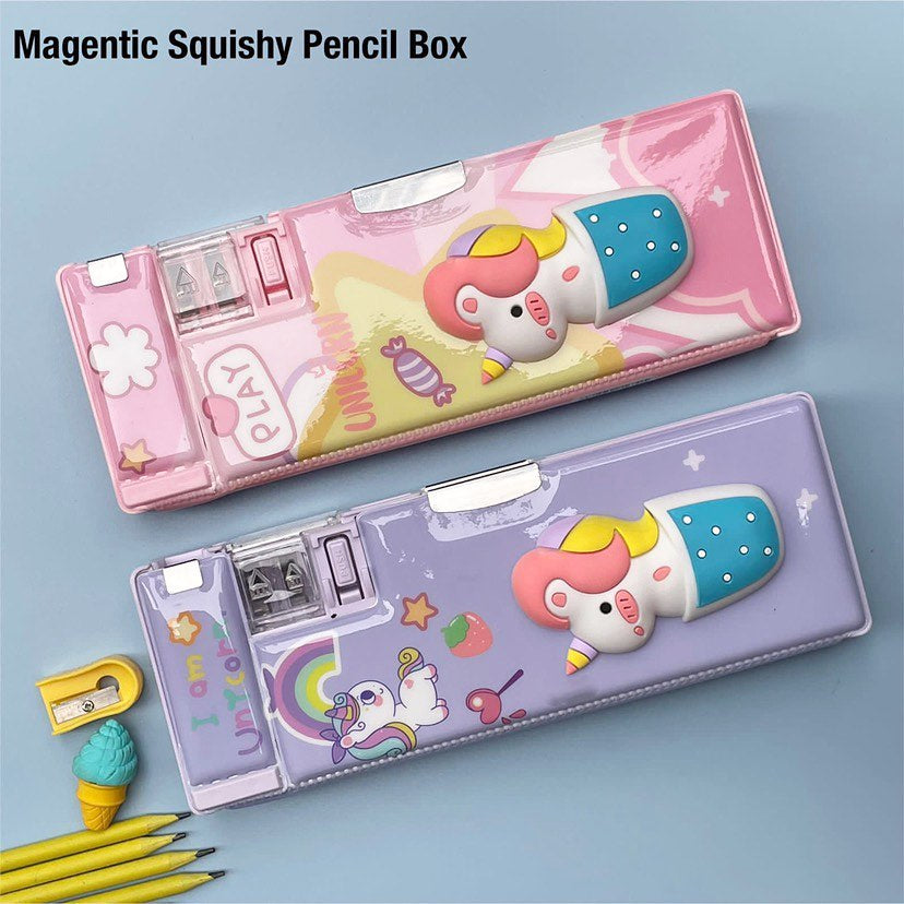Unicorn Magnetic Squishy Pencil Box