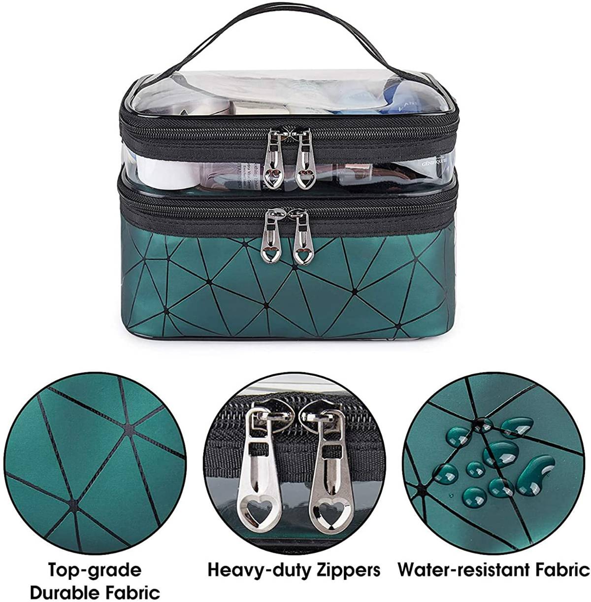 Simple Portable Makeup Zipper Handbag Versatile Storage Bag - Temu