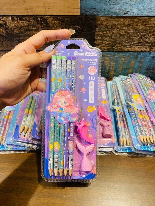 Mermaid Pencils Set