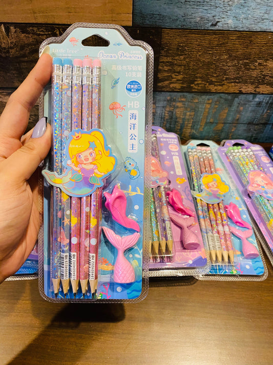 Mermaid Pencils Set