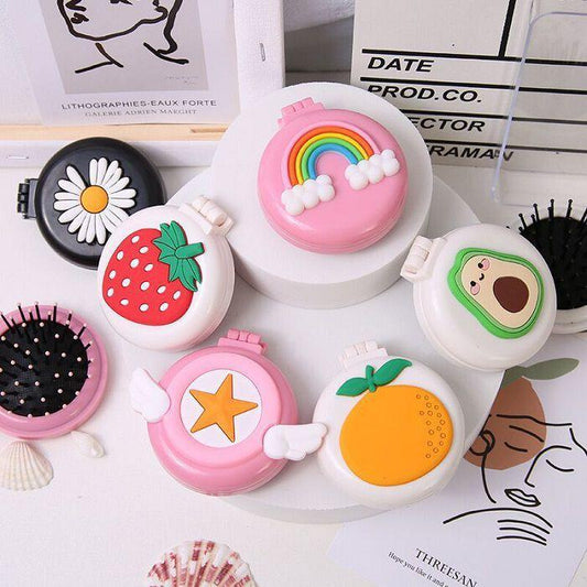Portable Hair Brush And Mirror