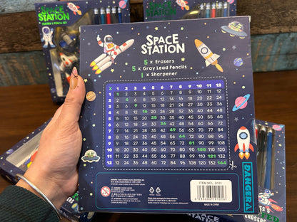 Space Station Pencil And Eraser Set