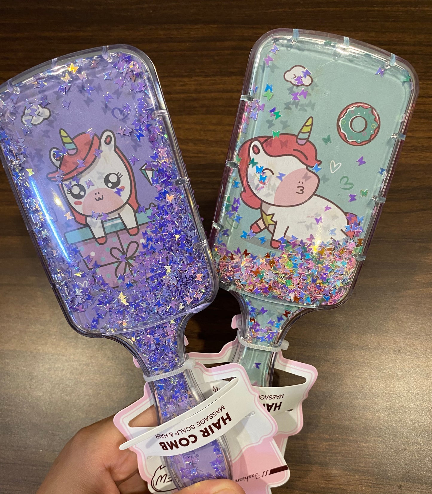 Unicorn Glitter Hair Brush