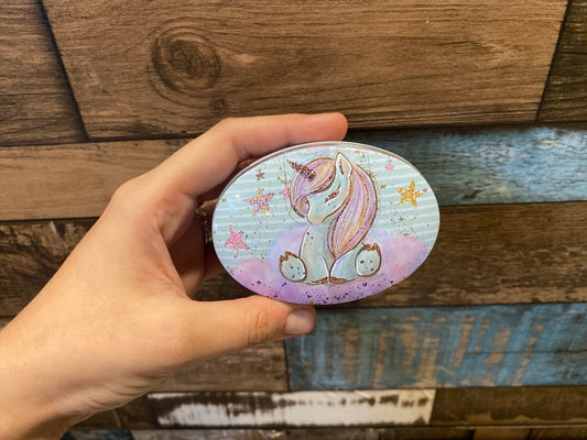 Unicorn Oval Tin