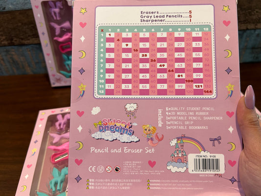 Unicorn Pencil and Eraser Set